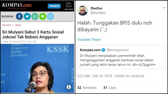 Sri Sebut ‘Kartu Sakti’ Baru Jokowi Tak Bebani Anggaran, Dokter: Noh Bayarin Tunggakan BPJS